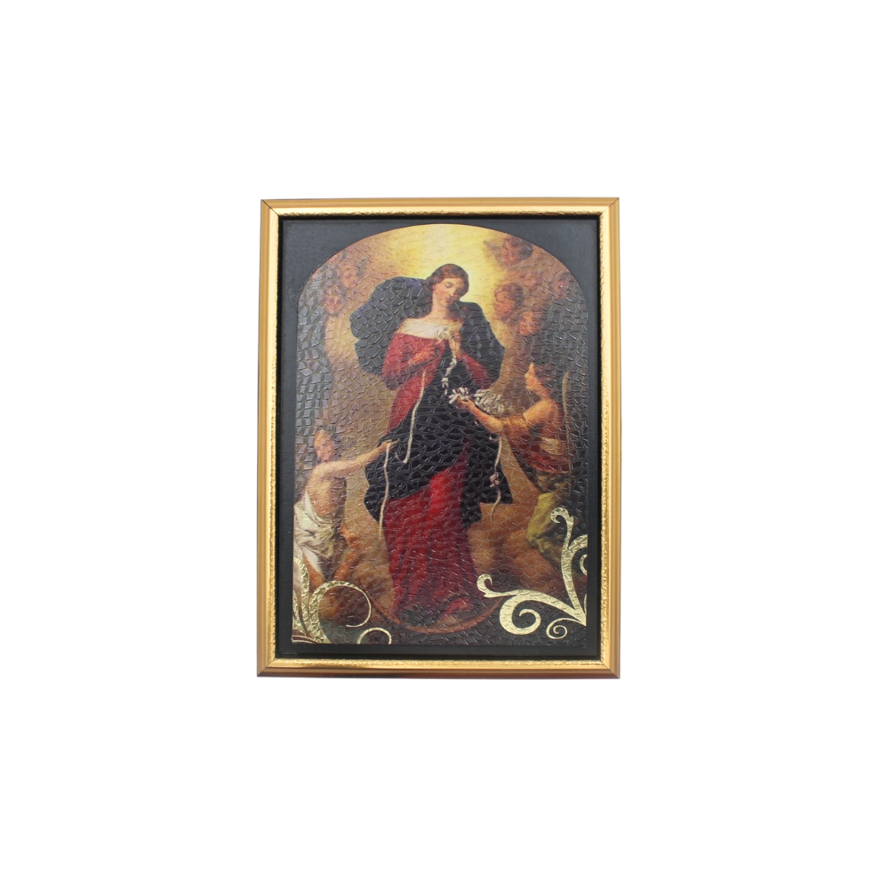 Retablo con cajon de la Virgen María Desatadora de Nudos