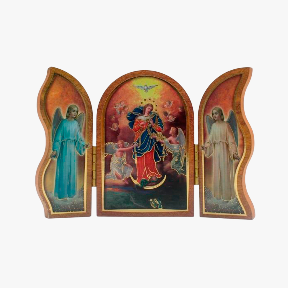 Retablo Tríptico de la Virgen María Desatadora de Nudos